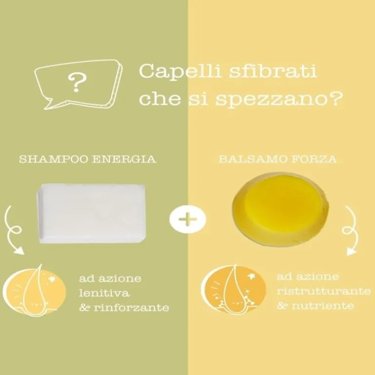 Capelli secchi o trattati - Kit Shampoo e balsamo solido